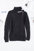Strapped Cut Out Shoulder Turtleneck Sweater